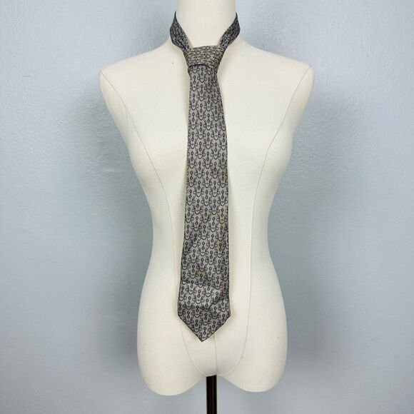 Battistoni Roma Neck Tie Mens Gray Silk Minimal Suit Luxury Designer ITALY